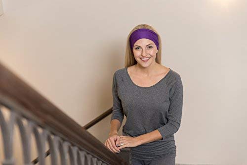 RiptGear Stretch Sport Headband for Women (Solid Purple) — Made of Non-Slip Sweat Wicking Fabric — Great for Yoga, Running or The Gym — Soft Headband That Fits Most Head Sizes — (1-Pack)
