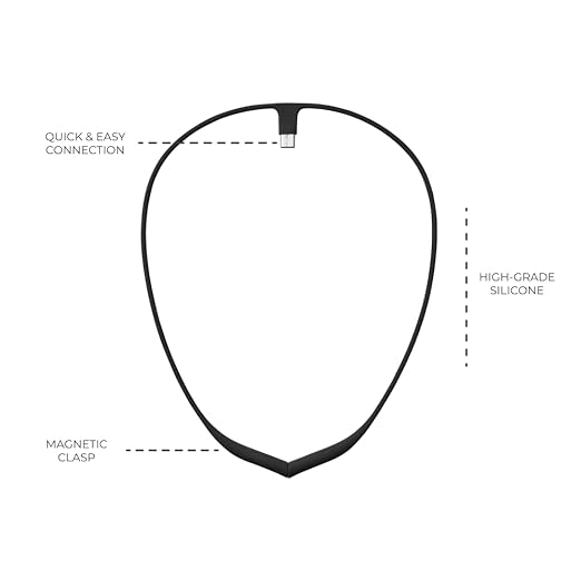 Upright Magnetic Necklace (Necklace Only) for GO S and GO 2 Posture Corrector Trainer (Black)