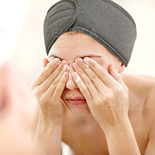 EUICAE Spa Headband - Non-slip Stretchable Washable Makeup Headband for Face Wash Facial Treatment Sport - Fits All, White (Mixed color), 6 Count