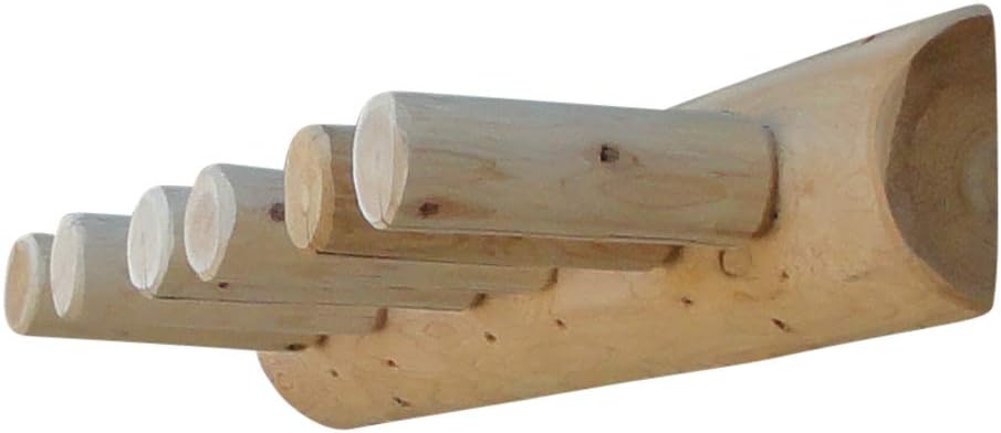 6-Place Log Ski Rack Wall Mount, Indoor Ski Storage Rack for Garage Organizers, Wooden Skis Wall Mount Storage Racks, Pole Skis Sports Racks, Garage Organization Walls - Unfinished