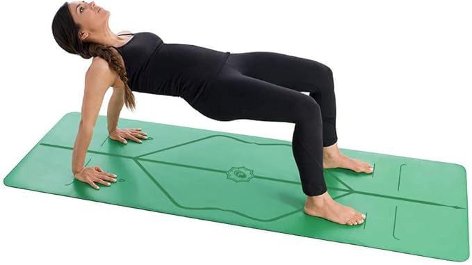 Liforme Original Yoga Mat – Free Yoga Bag Included - Patented Alignment System, Warrior-like Grip, Non-slip, Eco-friendly, sweat-resistant, long, wide, 4.2mm thick mat for comfort