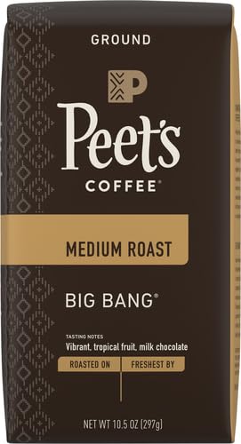 Peet's Coffee, Medium Roast Ground Coffee - Big Bang 10.5 Ounce Bag (Pack of 2)