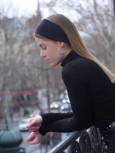 RITOPER Wide Headbands for Women Non Slip, Workout Yoga Running Womens Headband Boho Hair Bands for Women's Hair, Thick Sweat Head Bands Solid Head Wraps Bandana