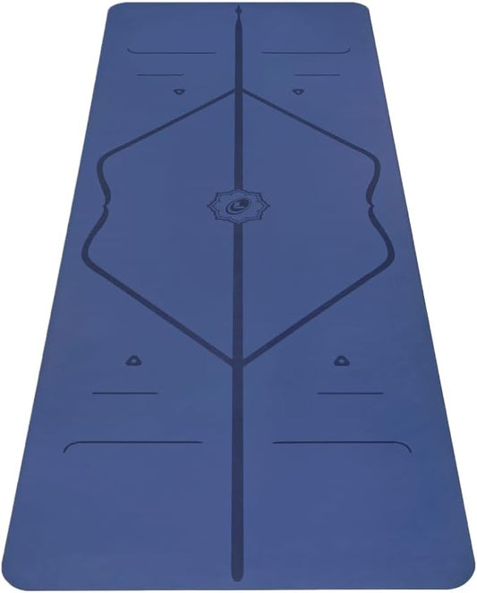 Liforme Original Yoga Mat – Free Yoga Bag Included - Patented Alignment System, Warrior-like Grip, Non-slip, Eco-friendly, sweat-resistant, long, wide, 4.2mm thick mat for comfort