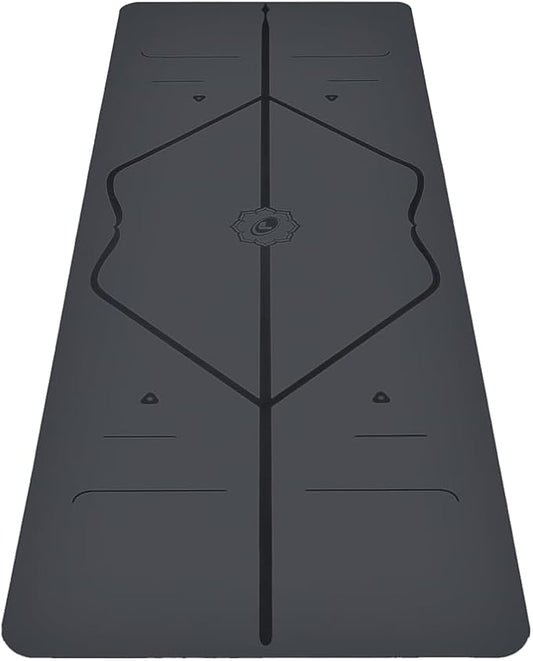 Liforme Original Yoga Mat – Free Yoga Bag Included - Patented Alignment System, Warrior-like Grip, Non-slip, Eco-friendly, sweat-resistant, long, wide, 4.2mm thick mat for comfort