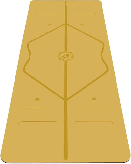 Liforme Original Yoga Mat – Free Yoga Bag Included - Patented Alignment System, Warrior-like Grip, Non-slip, Eco-friendly, sweat-resistant, long, wide, 4.2mm thick mat for comfort