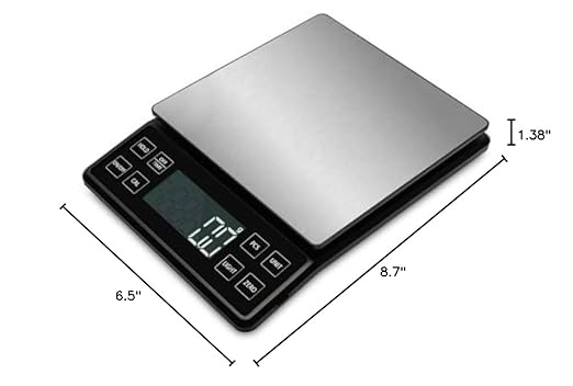 NEXT-SHINE Food Kitchen Scale 11lb 0.1g/0.01oz Precise Graduation, 9 Units Rechargeable Digital Scale Stainless Steel Platform LCD Display