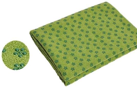 IBL-Yoga Towel, Hot Yoga Mat Towel - Sweat Absorbing Non-Slip for Hot Yoga, Pilates and Workout, 24x72 inches with Grip Dots (Green)