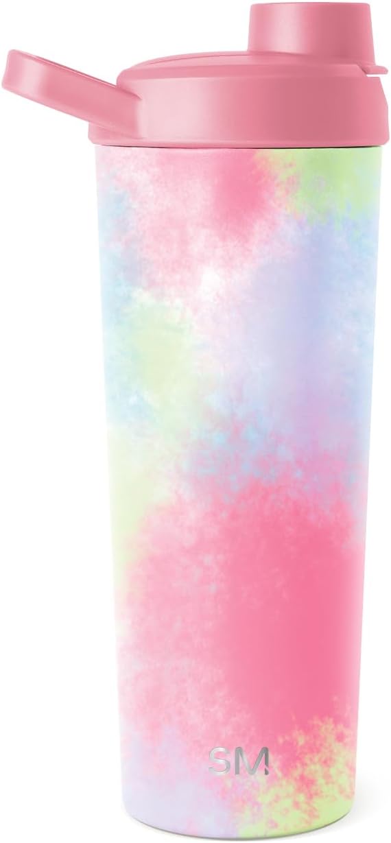 Simple Modern Stainless Steel Shaker Bottle with Ball 24oz | Metal Insulated Cup for Protein Mixes, Shakes and Pre Workout | Rally Collection | Kaleidoscope