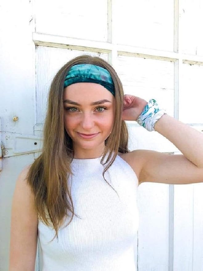 Huachi Women's Headbands Yoga Workout Exercise Headbands for Women Cute Elastic Hair Bands for Women’s Hair Tie Dye Bandeau Headband Sweatbands