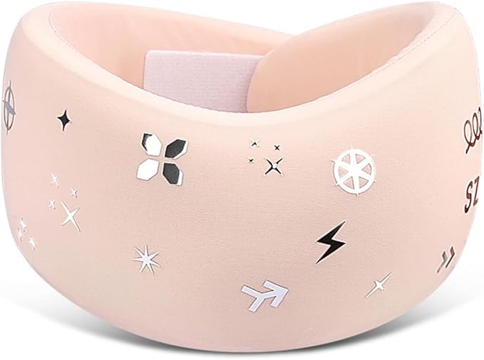 Neck Brace, Soft Memory Foam Cervical Collar Universal Neck Support Brace for Sleeping, Portable Neck Traction Equipment Forward Head Neck Posture Corrector for Women Men Spine Pressure (Pink)