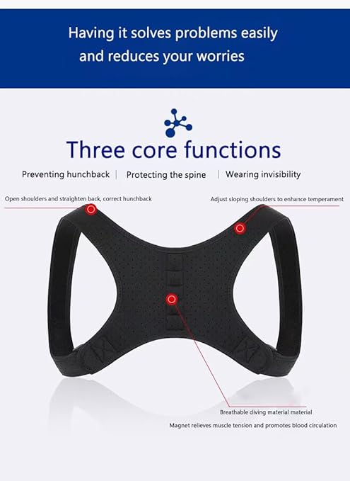 Posture Corrector for Men & Women, Adjustable Back Brace for Spine & Shoulder Support, Breathable Back Straightener for Posture Improvement, Comfortable Shoulder Brace