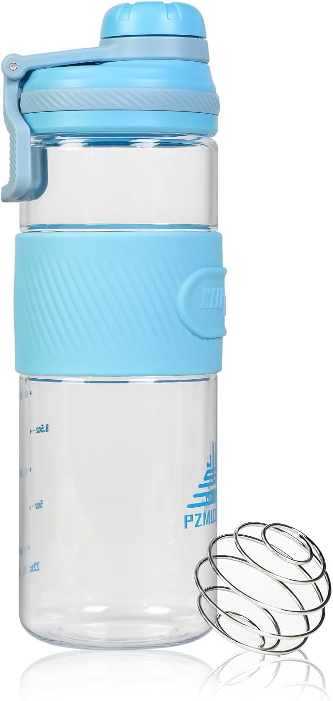 Shaker Bottle - 650ml/23oz, Durable & Leak-Proof, Ideal for Super Creamy Fitness Protein Shakes - Blue