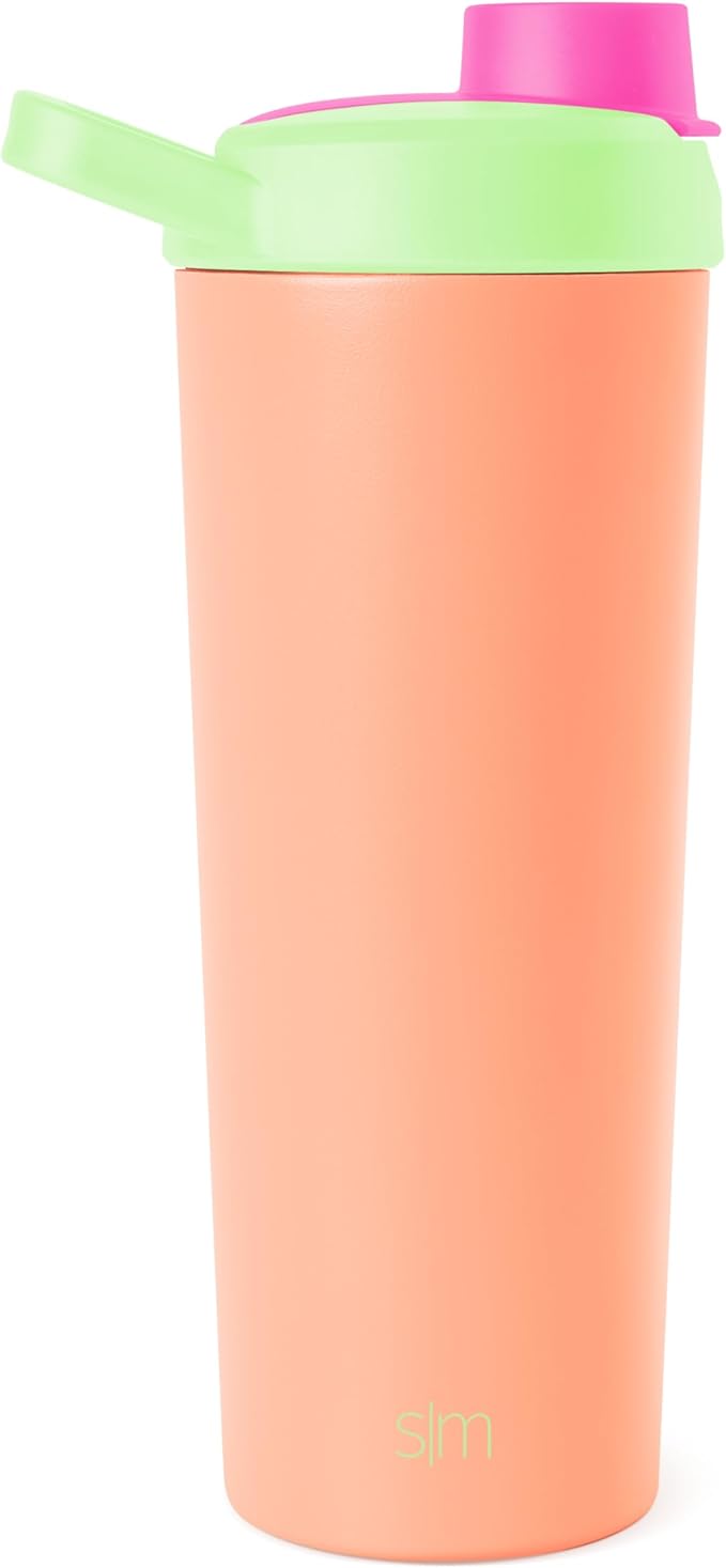 Simple Modern Stainless Steel Shaker Bottle with Ball 24oz | Metal Insulated Cup for Protein Mixes, Shakes and Pre Workout | Rally Collection | Zesty Mix