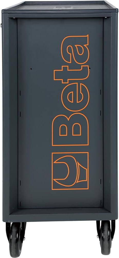 Beta RSC24 Heavy Duty Rolling Tool Cabinet, 5 Drawers, Black, Ball Bearing Slides, Rubber Mat Liners, 5" Casters, Anti-Fall Edge Worktop, 1760 lbs Load Capacity, Made in Italy