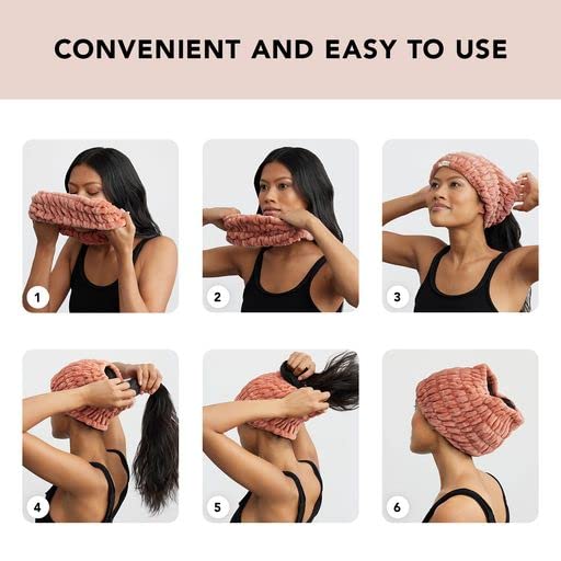 Kitsch Spa Headband for Women - Soft, Stretchy Skincare Headband for Washing Face, Makeup & Facials | Extra-Wide, Non-Slip for Beauty Routines & Self-Care - Dusty Rose