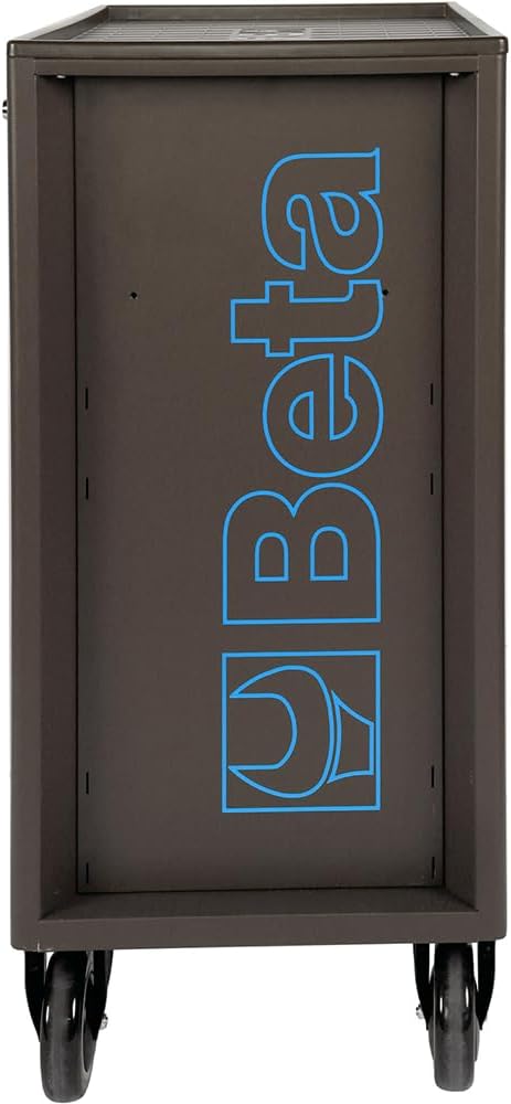 Beta RSC24 Heavy Duty Rolling Tool Cabinet, 5 Drawers, Blue, Ball Bearing Slides, Rubber Mat Liners, 5" Casters, Anti-Fall Edge Worktop, 1760 lbs Load Capacity, Made in Italy