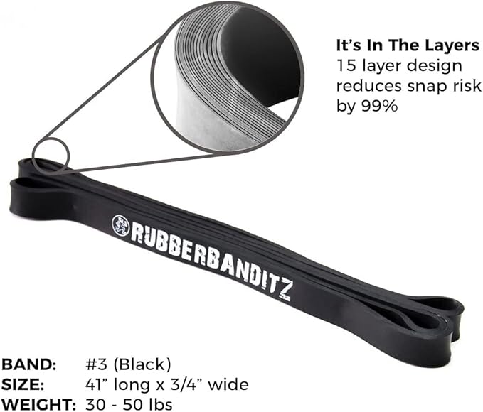 Rubberbanditz Pull Up Assist Resistance Bands Heavy Duty Loop Exercise Workout Bands for Powerlifting, Mobility, and Stretching