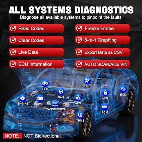 XTOOL IP608 Full System OBD2 Scanner Diagnostic Tool, Code Reader for Cars and Trucks with 30+ Services - EPB/SAS/BMS/Throttle Relearn/ABS Bleeding, CAN FD, Lifetime Free Update