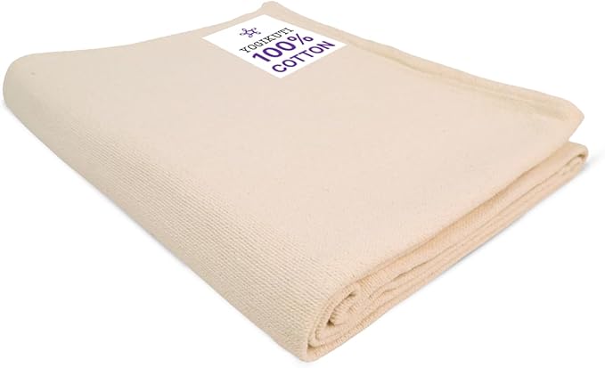 Yogikuti Iyengar Cotton Yoga Blanket Set of One – Thick Handwoven Yoga Blankets for Restorative Yoga, Meditation & Pranayama – Premium Cotton Yoga Blanket for Support & Comfort in Pranayama
