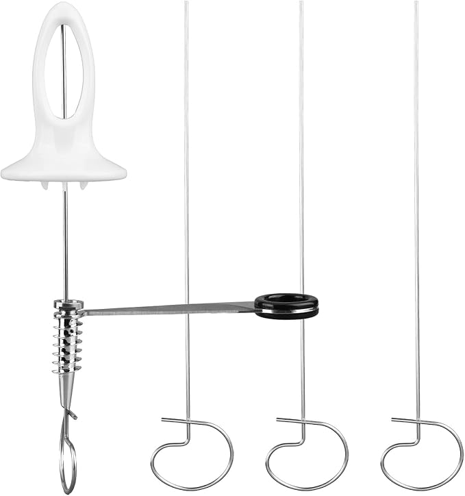 Tornado Spiral Potato Cutter Set, Manual Tornado Spiral Potato Cutter with 4pcs Stainless Steel Skewers Vegetable Spiralizer for Fry Chips Making Practical Kitchen Gadgets