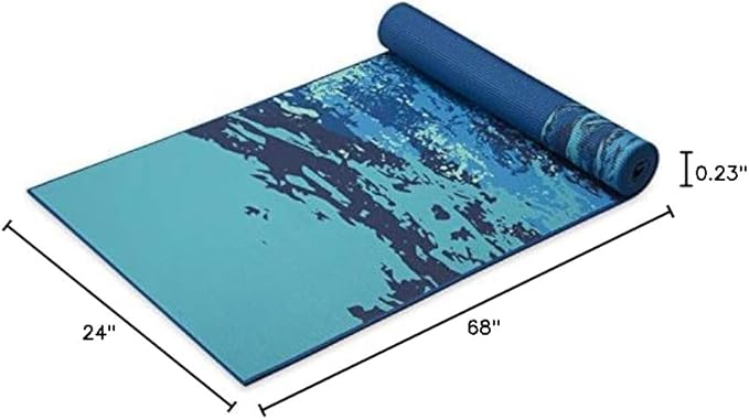Gaiam Yoga Mat - Premium 6mm Print Reversible Extra Thick Non Slip Exercise & Fitness Mat for All Types of Yoga, Pilates & Floor Workouts (68" x 24" x 6mm Thick)