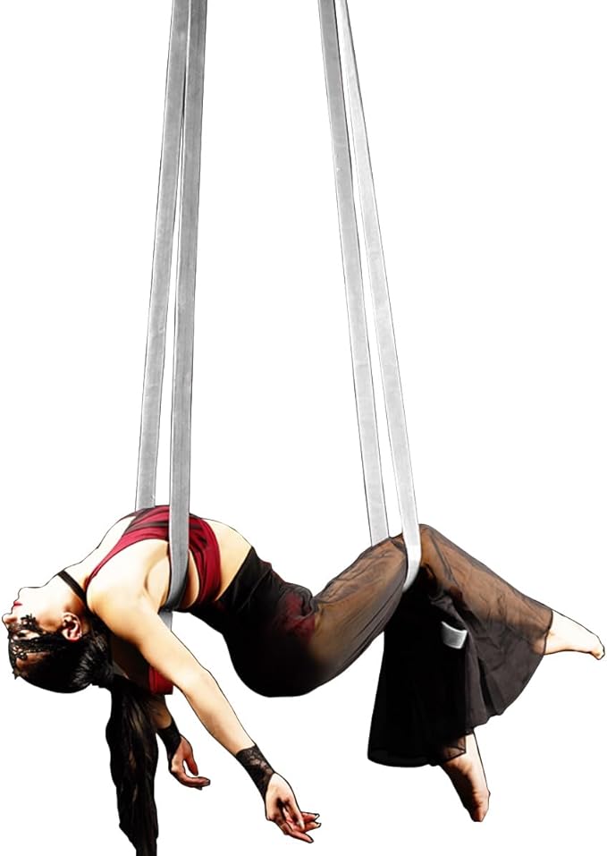 8.2ft 2.5m Aerial Straps Ropes Yoga Aerial Acrobatics Body Aerial Loop Trapeze Circus Apparatuses Equipment Three-Layer Straps 1 pairs