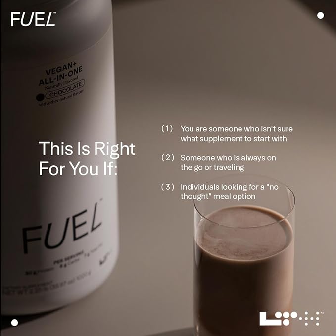 LTH Fuel Vegan & All-in-One - Trusted by Life Time Fitness Members - 30g Protein - Plant-Based Protein Meal Replacement - Vitamins, Minerals, Digestive Enzymes & Probiotics - Chocolate, 20 Servings