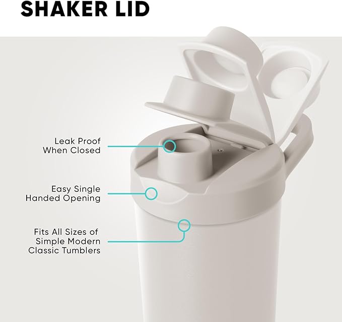 Simple Modern Stainless Steel Shaker Bottle with Ball 24oz | Metal Insulated Cup for Protein Mixes, Shakes and Pre Workout | Rally Collection | Almond Birch