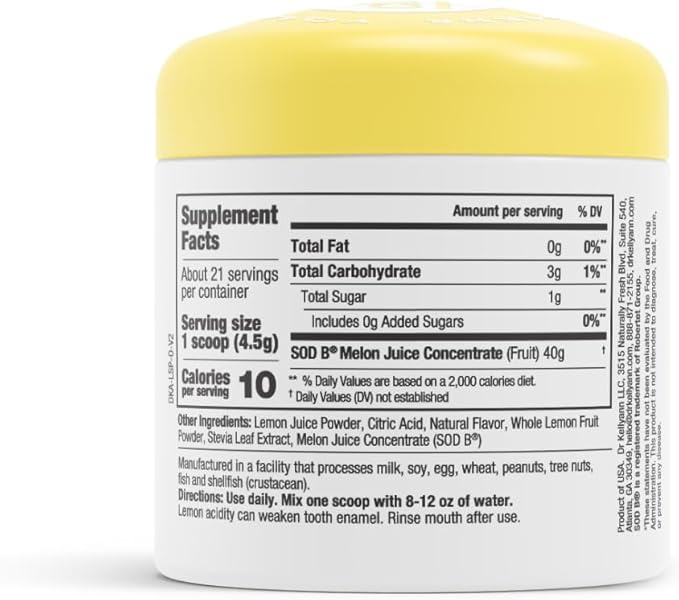 Dr. Kellyann Lemon Sips, Citrus Drink Mix (21 Servings) Rehydrate, Detox, Revitalize, Sugar Free, Fat Free, Non GMO, Hydrates and Firms Skin (Lemon)