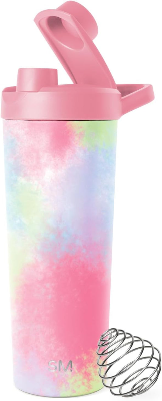 Simple Modern Stainless Steel Shaker Bottle with Ball 24oz | Metal Insulated Cup for Protein Mixes, Shakes and Pre Workout | Rally Collection | Kaleidoscope
