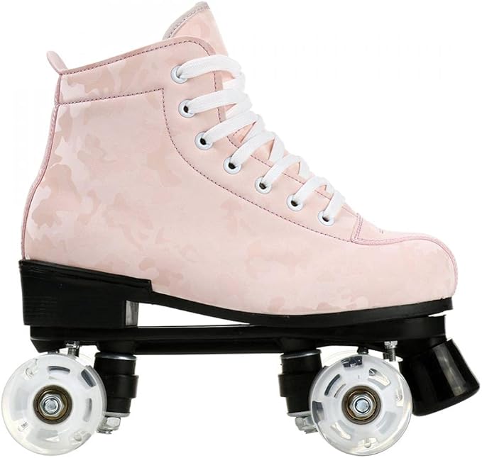 Roller Skates for Women and Men Cowhide High-Top Shoes Classic Double-Row Roller Skate Four-Wheel Roller Skates for Men Girls Unisex Christmas