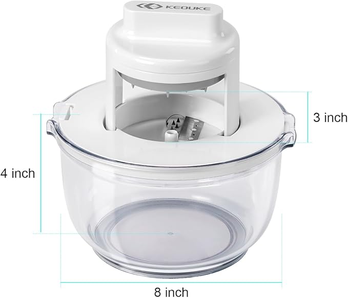 KEOUKE Vegetable Spiralizer & Zucchini Noodle Maker - 3 In 1 Adjustable Spiral Slicer with BPA-Free Plastic & Clear Bowl, Effortless for Cucumber, Potato, Carrot