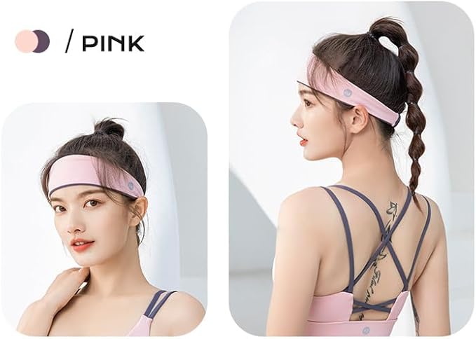 Women's Ice-Feeling Sports Headband Quick-Drying Cooling Sweatband Moisture Wicking Non Slip Exercise Sweat Band for Women Workout Running Tennis Yoga Fitness