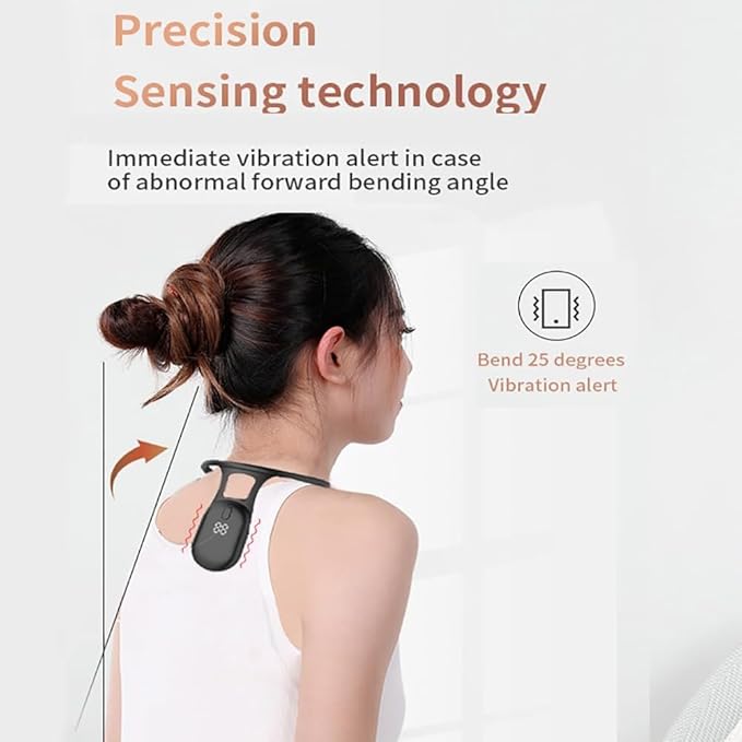 Smart Posture Corrector for Women, Smart Back Support, Smart Corrector for Hunchback, Back Posture Monitoring Improving The Hunchback Posture Corrector Vibrating, Universal for Men and Women(Black)