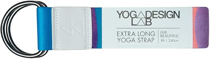 yogadesignlab YOGA DESIGN LAB | The Yoga Strap | Luxurious, Extra Long, Super Soft, Eco Printed | Studio Quality, Adjustable | Safely Stretch Further and Hold Longer | 8 ft Long
