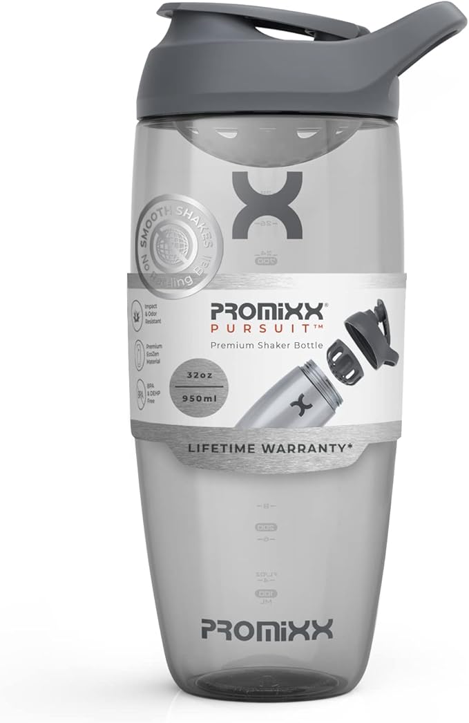 Promixx PURSUIT Protein Shaker Bottle – Premium Sports Shaker Bottles for Protein Mixes and Supplement Shakes – Easy Clean, Durable Protein Shaker Cup