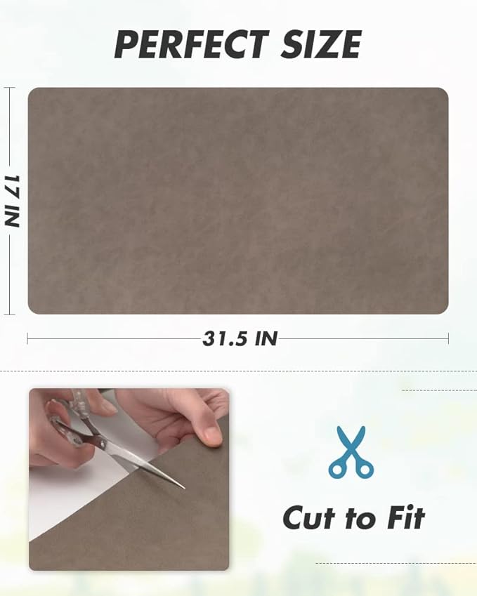 AMOAMI Coffee Mat Hide Stain Rubber Backed Absorbent Dish Drying Mat for Kitchen Counter - Fits Under Coffee Maker or Machine