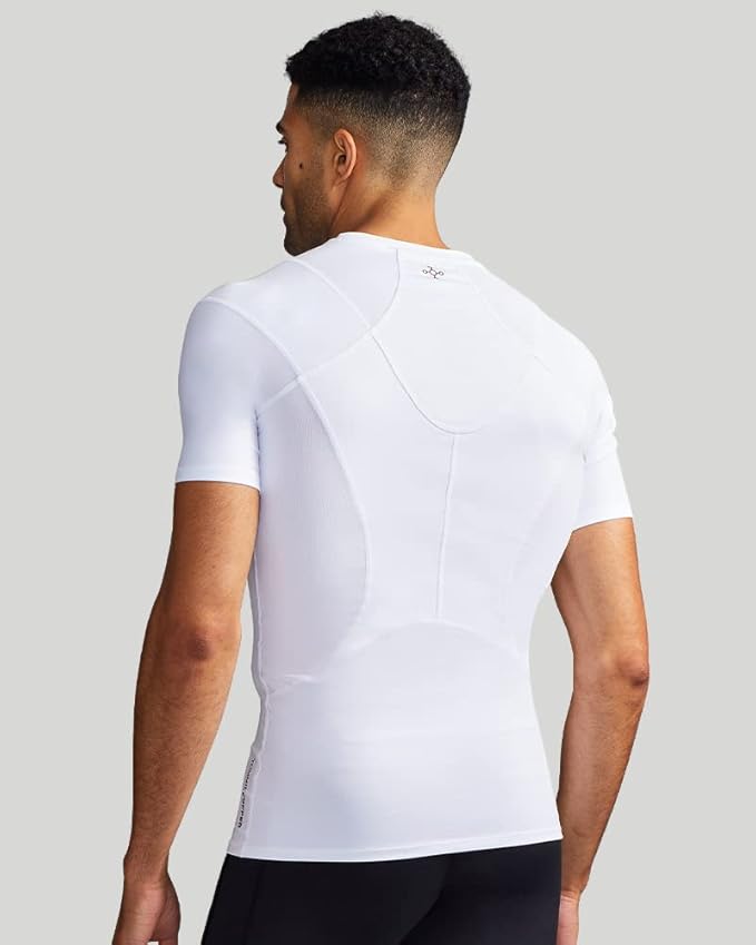 Tommie Copper Shoulder Support Shirt for Men, Posture Corrector Compression Shirt with UPF 50 Sun Protection