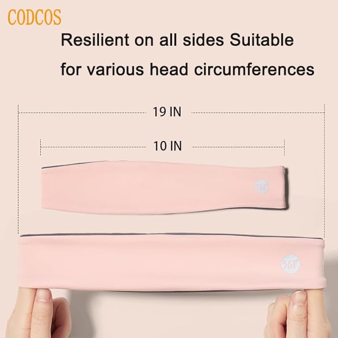 Women's Ice-Feeling Sports Headband Quick-Drying Cooling Sweatband Moisture Wicking Non Slip Exercise Sweat Band for Women Workout Running Tennis Yoga Fitness