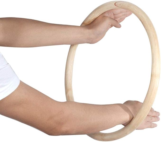 ZooBoo Wing Chun Rattan Ring - Natural Wood Rings Wing Tsun Kung Fu Legs Hand Strength Training Equipment Yewen Sau Sticky IP Man Siu Lum Kung Fu Rings - Rattan 11 inch