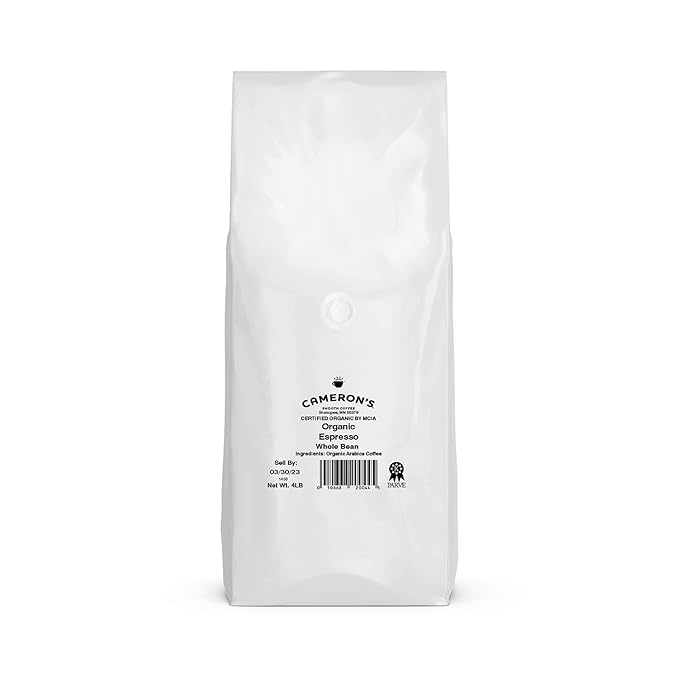 Cameron's Coffee Roasted Whole Bean Coffee, Organic Espresso, 4 Pound