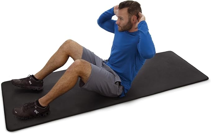 MICRODRY Deluxe Fitness Exercise Yoga Mat for Home & Gym, Extra Thick for High Impact Training, Multi Layered Skid Resistant Surface, Odor Neutralizing with Carrying Strap