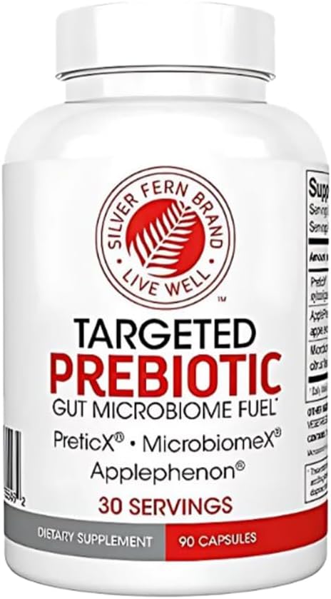 Silver Fern Brand Prebiotic Supplement β XOS Fiber & Polyphenol Blend, 90 Capsules (30 Servings)