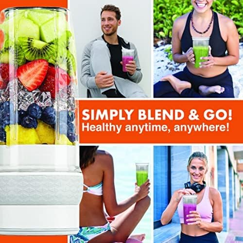 Bionic Blade Personal Blender 26.5 Oz, Cordless, Rechargeable 18,000 RPM Portable Blender for Shakes and Smoothies Mini Blender Portable 8.6" Tall, Seen On TV (Gunmetal)