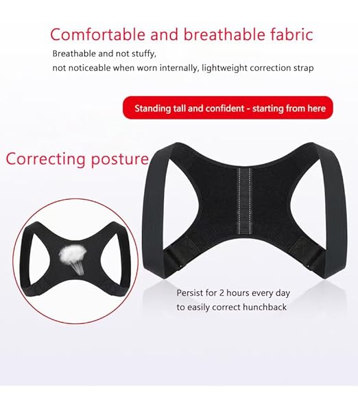Posture Corrector for Men & Women, Adjustable Back Brace for Spine & Shoulder Support, Breathable Back Straightener for Posture Improvement, Comfortable Shoulder Brace
