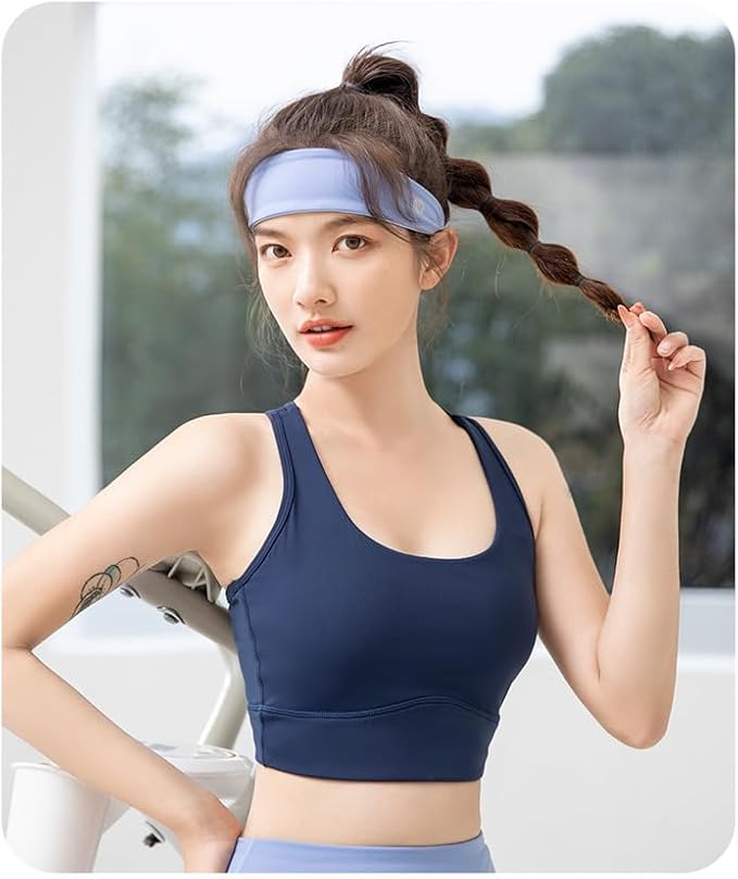 Women's Ice-Feeling Sports Headband Quick-Drying Cooling Sweatband Moisture Wicking Non Slip Exercise Sweat Band for Women Workout Running Tennis Yoga Fitness