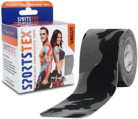 Sports Tex "Kinesiology Tape", 5cm X 5M, CAMO, Single Roll " Made in Korea" (Also Available in Black, Beige, Purple, Pink, Blue, & US Flag)