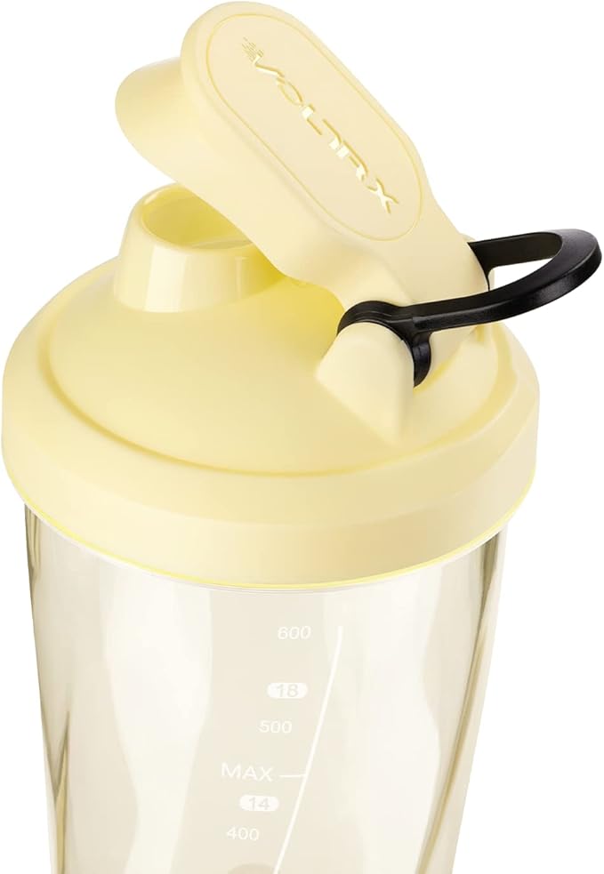VOLTRX Electric Shaker Bottle - VortexBoost Portable USB C Rechargeable Protein Shake Mixer, Shaker Cups for Protein Shakes and Meal Replacement Shakes, BPA Free, Waterproof, Colored Light Base, 24 oz