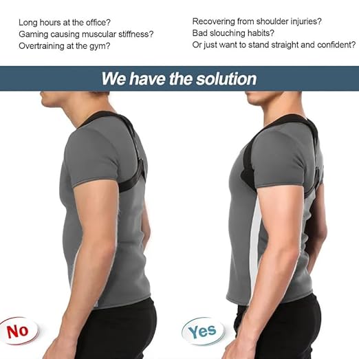 Comfortable Posture Corrector for Men, Women and Teenagers, adjustable, breathable corrector with Elastic Support Upper Back Brace, Shoulder, Lumbar Support Belt-Corset, Fits Discreetly Under Clothing.